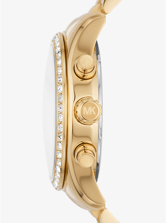MK Lexington Pavé Gold-Tone Watch